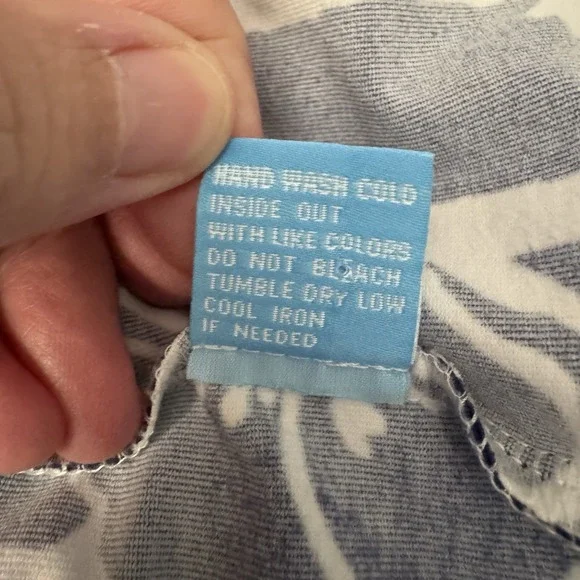 J McLaughlin Navy Floral Shirt Dress Sz M / L Belted Catalina Career Office READ - Picture 11 of 12